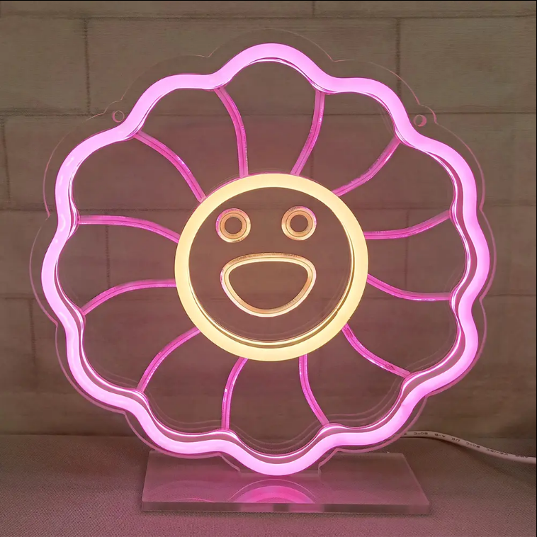 Smile Flower Neon Sign