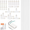 iCreating 26ft H Track Lighting Rails Kit in White – 3-Wire Single Circuit H-Type Track with Floating Canopy, L, I, and T Connectors for LED Track Lighting Fixtures