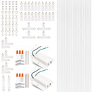 iCreating 65.6FT White H-Type Track Lighting Rail Kit – 3-Wire Single Circuit System with Floating Canopy, I/L/T Connectors – Compatible with H Track LED Lighting Fixtures