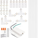 iCreating 20ft White H Track Lighting Kit – 3-Wire Single Circuit Track with Floating Canopy, I, L & T Connectors – Compatible with H-Type LED Track Lighting Fixtures