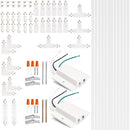 iCreating 40ft H Track Lighting Rails Kit – White 3-Wire Track System with Floating Canopy, L/I/T Connectors for Single Circuit H-Type LED Track Light Fixtures