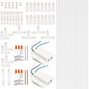 iCreating 52.5FT White H Track Lighting Rails Kit – 3-Wire Single Circuit Track System with Floating Canopy, I/L/T Connectors – Compatible with H-Type LED Track Lighting Fixtures