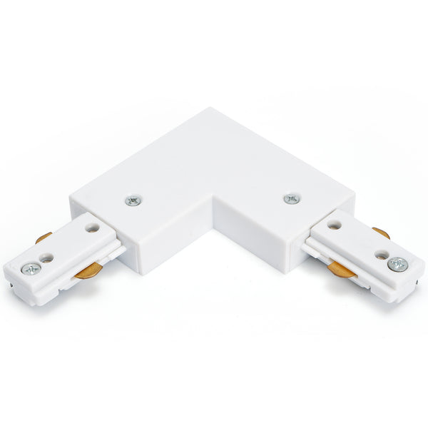 iCreating L Shape H Track Lighting Corner Connector - White 3-Wire Connector for Single Circuit H Type LED Track Lighting Fixtures, Compatible H Track Lighting Rails Accessories