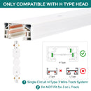 iCreating Adjustable H Track Connector – White 3-Wire Single Circuit H-Type Track Lighting Connector for LED Track Light Fixtures, Compatible with H Track Lighting Rails System