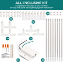 iCreating 26ft H Track Lighting Rails Kit in White – 3-Wire Single Circuit H-Type Track with Floating Canopy, L, I, and T Connectors for LED Track Lighting Fixtures