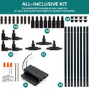 H Track Lighting Rails Kit - iCreating 26ft Black Track Lighting Track 3 Wire with Floating Canopy Connector, L Connector, I and T Connector for Single Circuit H Type LED Track Lighting Heads Fixtures