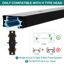 H Track Lighting I Connector - iCreating Black H Track Lighting Rails Straight Connectors, 3 Wire Track Lighting Fixtures Accessories for Single Circuit H Type LED Track Lighting Heads System (2 Pack)