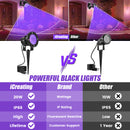 iCreating 20W Black Light Spotlight - Outdoor Black Light Spot Light IP66 Waterproof Blacklight Spotlight 395nm Blacklight Spot Lights Strong UV Spotlight with Plug for Glow Party, Halloween (2 Pack)