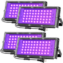 50W Black Light Flood Light, High Power 395nm UV Blacklight, Indoor Outdoor Glow Party Lights, Fluorescent UV Purple Spotlight for Halloween, Stage, Body Paint, and Neon Parties (4 Pack)