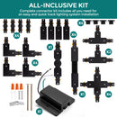 H Track Lighting Connector Kit - iCreating Black H Track Lighting Rails Connectors, 3 Wire Track Lighting Fixtures Accessories All in One Kit for Single Circuit H Type LED Track Lighting Heads System