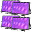 200W Black Light Flood Light, High Power 395nm UV Blacklight, Indoor Outdoor Glow Party Lights, Fluorescent UV Purple Spotlight for Halloween, Stage, Body Paint, and Neon Parties (4 Pack)
