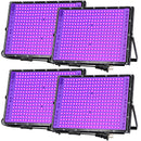 300W Black Light Flood Light, High Power 395nm UV Blacklight, Indoor Outdoor Glow Party Lights, Fluorescent UV Purple Spotlight for Halloween, Stage, Body Paint, and Neon Parties (4 Pack)