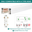 iCreating H Type Track Lighting I Connector – White Straight Connectors for Single Circuit 3-Wire LED Track Lighting Fixtures, Compatible with H Track Rails System (2 Pack)