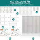 iCreating 65.6FT White H-Type Track Lighting Rail Kit – 3-Wire Single Circuit System with Floating Canopy, I/L/T Connectors – Compatible with H Track LED Lighting Fixtures