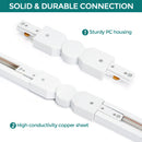 iCreating Adjustable H Track Connector – White 3-Wire Single Circuit H-Type Track Lighting Connector for LED Track Light Fixtures, Compatible with H Track Lighting Rails System