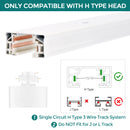 iCreating 65.6FT White H-Type Track Lighting Rail Kit – 3-Wire Single Circuit System with Floating Canopy, I/L/T Connectors – Compatible with H Track LED Lighting Fixtures