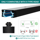 H Track Lighting Rails Kit - iCreating 26ft Black Track Lighting Track 3 Wire with Floating Canopy Connector, L Connector, I and T Connector for Single Circuit H Type LED Track Lighting Heads Fixtures