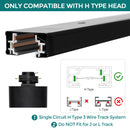 H Track Lighting Rails Kit - iCreating 65.6ft Black Track Lighting Track 3 Wire with Floating Canopy Connector, L Connector, I and T Connector for Single Circuit H Type LED Track Lighting Head Fixture