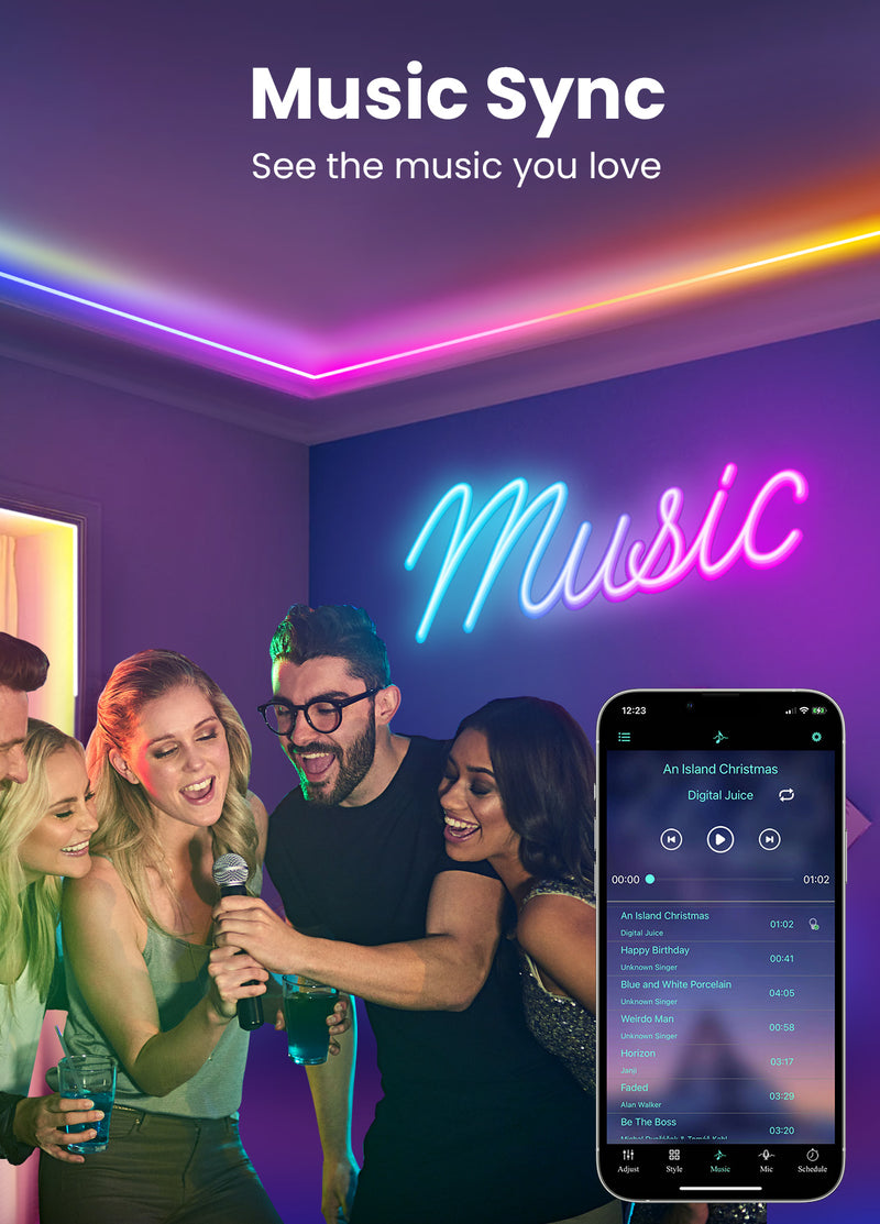 iCreating RGB Neon Rope Lights, Multi Color Changing LED Neon Light Strip with APP Flex Neon LED Strip Lights Indoor Outdoor Waterproof Multicolor Neon LED Rope Light for Bedroom, Gaming Room