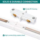 iCreating H Type Track Lighting I Connector – White Straight Connectors for Single Circuit 3-Wire LED Track Lighting Fixtures, Compatible with H Track Rails System (2 Pack)
