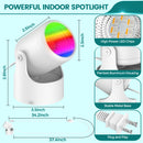 iCreating LED Spot Lights Indoor - RGBW Uplighting Indoor Color Changing with Remote for Plants 12W Small tree Spotlight Mini Stage Lights Floor Light Plug in Uplights for Christmas Halloween (2 Pack, White)
