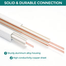 iCreating 52.5FT White H Track Lighting Rails Kit – 3-Wire Single Circuit Track System with Floating Canopy, I/L/T Connectors – Compatible with H-Type LED Track Lighting Fixtures