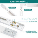 iCreating 40ft H Track Lighting Rails Kit – White 3-Wire Track System with Floating Canopy, L/I/T Connectors for Single Circuit H-Type LED Track Light Fixtures