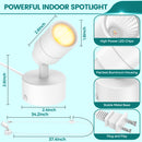 iCreating LED Spotlight Indoor - White Uplighting Indoor 2700K-6500K Stepless Adjustable for Plant 12W Small tree Spot Lights Mini Stage Lights Plug in Floor Light Uplights for Christmas (2Pack White)