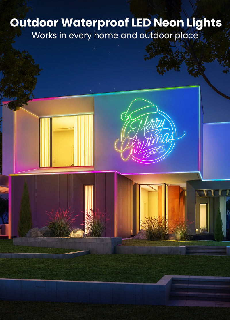 iCreating RGB Neon Rope Lights, Multi Color Changing LED Neon Light Strip with APP Flex Neon LED Strip Lights Indoor Outdoor Waterproof Multicolor Neon LED Rope Light for Bedroom, Gaming Room
