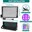 300W Black Light Flood Light, High Power 395nm UV Blacklight, Indoor Outdoor Glow Party Lights, Fluorescent UV Purple Spotlight for Halloween, Stage, Body Paint, and Neon Parties (4 Pack)