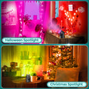 iCreating LED Spotlight Indoor - RGBW Uplighting Indoor Color Changing with Remote for Plants 12W Small tree Spot Lights Mini Stage Lights Plug in Floor Light Uplights for Christmas Halloween (2 Pack, Black)
