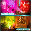 iCreating LED Spot Lights Indoor - RGBW Uplighting Indoor Color Changing with Remote for Plants 12W Small tree Spotlight Mini Stage Lights Floor Light Plug in Uplights for Christmas Halloween (2 Pack, White)