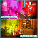 iCreating LED Spotlight Indoor - RGBW Uplighting Indoor Color Changing with Remote for Plants 12W Small tree Spot Lights Mini Stage Lights Plug in Floor Light Uplights for Christmas Halloween (2 Pack, Black)