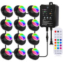 Pond Lights LED Underwater - Waterproof RGBW Fountain Lights Submersible Outdoor Waterfall Light Underwater Light with Transformer, Remote, Timer, Light Sensor for Ponds, Fountains