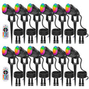 iCreating Low Voltage Landscape Lights, 12W RGB Color Changing LED Landscape Lighting with Remote Control Waterproof Outdoor Spotlight 12V Spot Lights Colored Uplight Multicolor Yard Light (12Pack)