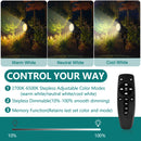 iCreating LED SpotLight Outdoor - White 2700K-6500K Stepless Adjustable LED Spot Lights with Remote Timer, Plug in Waterproof Landscape Lights Dimmable Landscape Lighting Uplighting for Tree (2Pack)