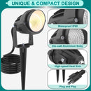 iCreating LED SpotLight Outdoor - White 2700K-6500K Stepless Adjustable LED Spot Lights with Remote Timer, Plug in Waterproof Landscape Lights Dimmable Landscape Lighting Uplighting for Tree (2Pack)