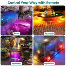 Pond Lights LED Underwater - Waterproof RGBW Fountain Lights Submersible Outdoor Waterfall Light Underwater Light with Transformer, Remote, Timer, Light Sensor for Ponds, Fountains