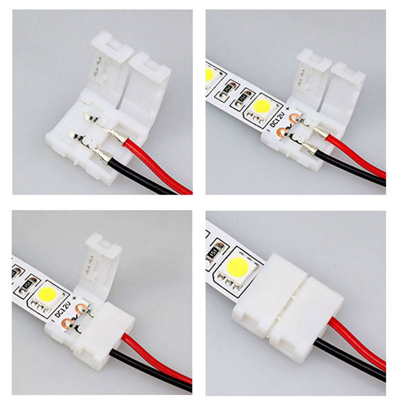 8mm 2pin led connectors for 3528 2835 single color led strip lights