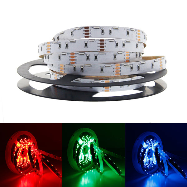 DC 12V 16.4FT 5M SMD020 Side Emitting RGB Color Changing Flexible LED Strip Lights 60 LEDs Per Meter