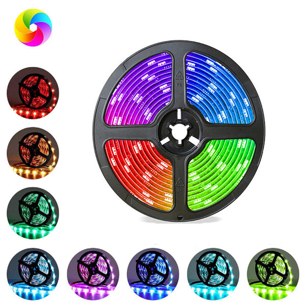 16.4ft 5050 RGB LED Strip Light, iCreating 2020 New Design DC 12V SMD5050 Color Change Flexible LED Strip Lights with 300 LEDs