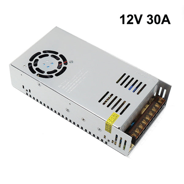 iCreating 12V 30A DC Universal Regulated Switching Power Supply 360W for CCTV, Radio, Computer Project, LED Strip Lights, 3D Printer