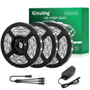 50ft White LED Strip Lights, iCreating Upgraded Bright Daylight White LED Light Strip Flexible Tape Lights, LED Mirror Lights, Under Cabinet Lighting Strips for Mirror Under Cabinet Bedroom Kitchen