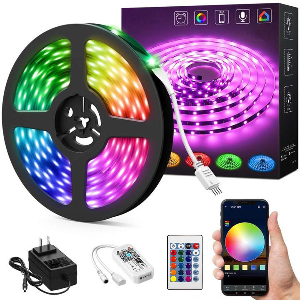 16.4FT 300 LEDs Strip Lights, SMD5050 RGB Color Changing WiFi Smart LED  Light Strip Work with Alexa