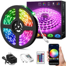 16.4ft WiFi Smart RGB LED Strip Light Kit, Alexa Wireless Flexible Color Changing 5050 LEDs Light Tape with Remote, Waterproof RF Remote 12V Dimmable Lighting Strips, Compatible with Google Assistant
