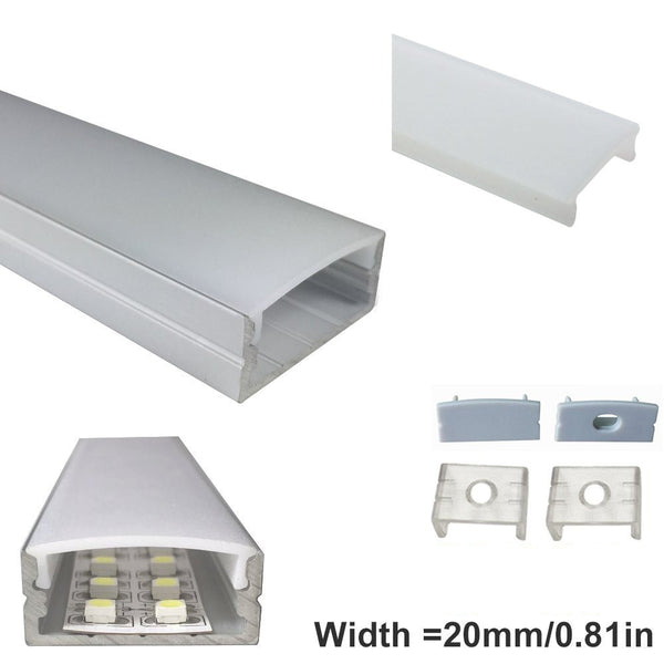 iCreating 10mm Deep 23.5mm Wide Surface Mount LED Strip Aluminum Channel,Compatible with PCB Width within 20mm