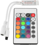 Inline IR LED RGB Controller with 24 Key Remote for 12V RGB LED Strip Light