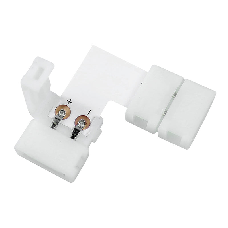5050 2 Pin LED L Shape Connector - 10PCS iCreating 12V Single Color Solderless LED Light Strip Tape 90 Degree Corner Connectors for 10mm Wide Flexible SMD 5050 5630 Single Color LED Strip Lights