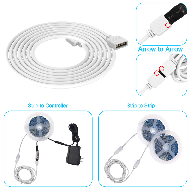 50m 4-Pin RGB Extension Cable For LED Strip Lights - 22AWG Wire, Low Voltage (0-36V)