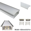 iCreating 10mm Deep Flush Mounting LED Aluminum Channel for LED Strip Lights Compatible with PCB Width within 20mm